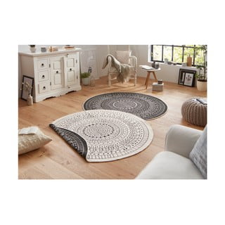 Crno-krem vanjski tepih NORTHRUGS Porto, ø 200 cm
