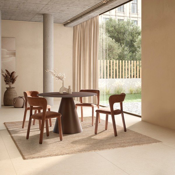 Okrugao blagovaonski stol sa staklenom pločom stola ø 120 cm Vida – MOME-image-1