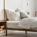 Bijela plahta s gumom od mješavine lana 180x200 cm – Linen Tales