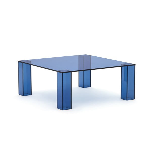 Plavi stakleni stolić za kavu 85x85 cm Adularia – Kave Home