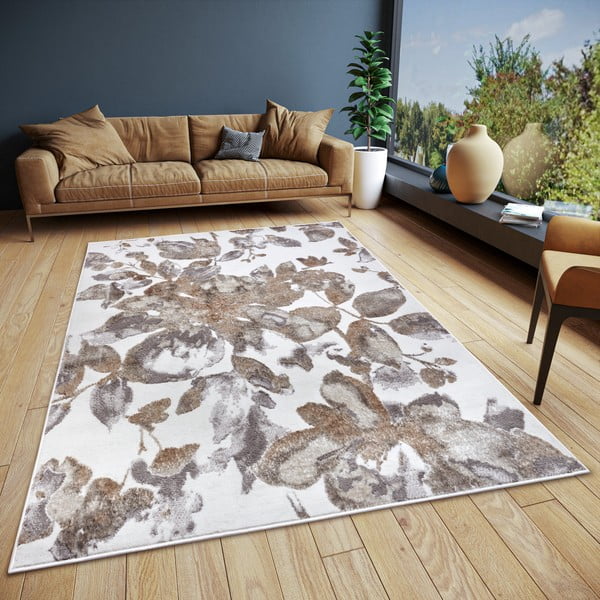 Sivo-smeđi tepih 57x90 cm Shine Floral – Hanse Home-image-1