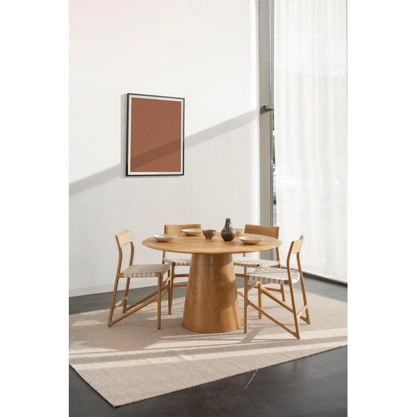 Blagovaonska stolica od punog hrasta s bijelim sjedištem Gazzda Fawn-image-2