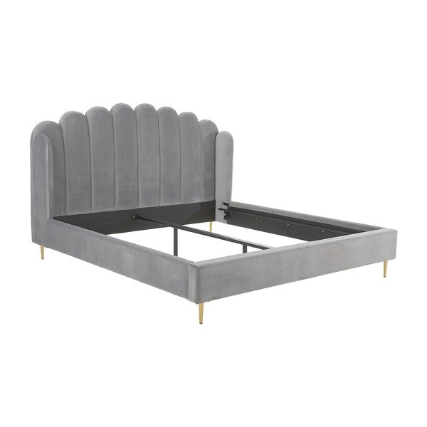 Sivi tapecirani krevet Westwing Collection Glamour, 160 x 200 cm-image-4