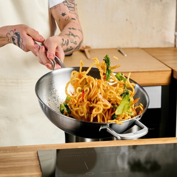 Wok tava s poklopcem od nehrđajućeg čelika ø 30 cm Lucca 3.0 – FABINI-image-1