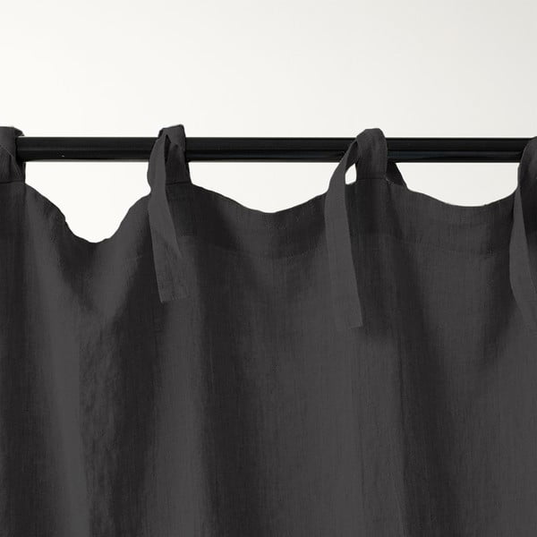 Tamnosiva lanena zavjesa s petljama Linen Tales Night Time, 250 x 140 cm-image-2