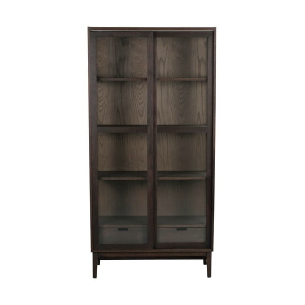Smeđa vitrina u dekoru hrasta s kliznim vratima 100x203 cm Hazelton – Rowico