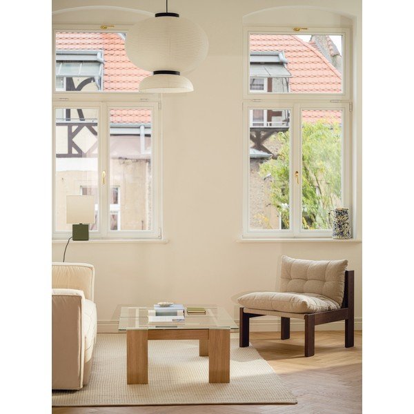 Stolić za kavu sa staklenom pločom stola u prirodnoj boji 86x132 cm Naiko – noo.ma-image-2