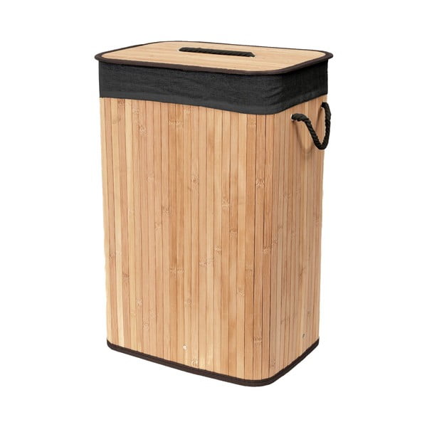 Crna/u prirodnoj boji bambusova košara za rublje 78 l Bamboo – Compactor