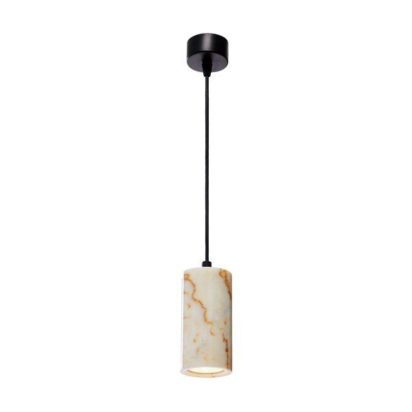Krem viseća svjetiljka s mramornim sjenilom ø 6,5 cm Selma – Opviq lights