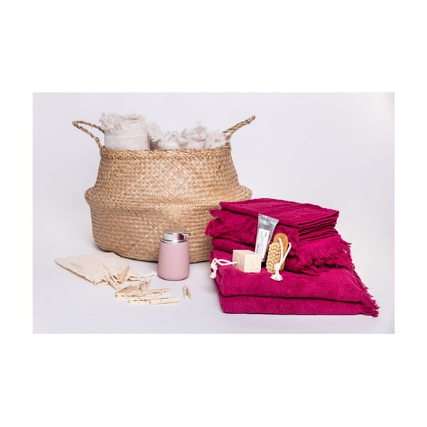 Set od 6 crvenih manjih i 2 veća ručnika od 100% pamuka Bonami Selection-image-3