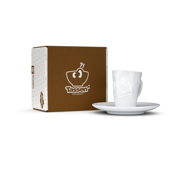 Bijela "zainteresirana" porculanska šalica za espresso s tanjurićem 58products, 80 ml-image-4