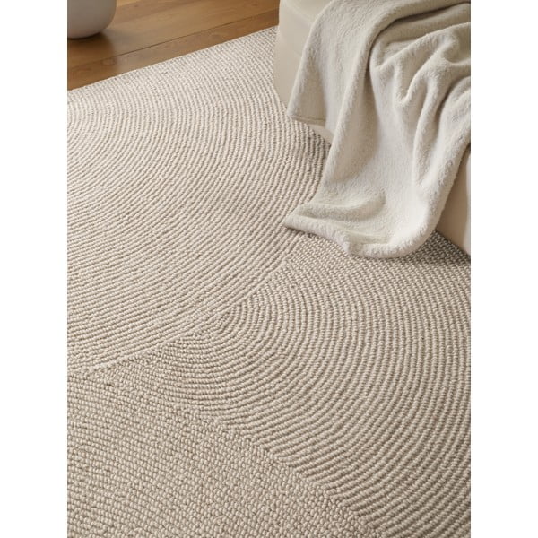 Ručno rađen vunen tepih u svijetloj prirodnoj boji 120x180 cm Eleni Natural White – Hanse Home-image-3