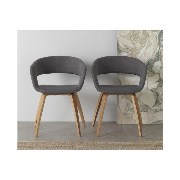 Drvena stolica za blagovaonu sa sivom presvlakom Geese-image-2