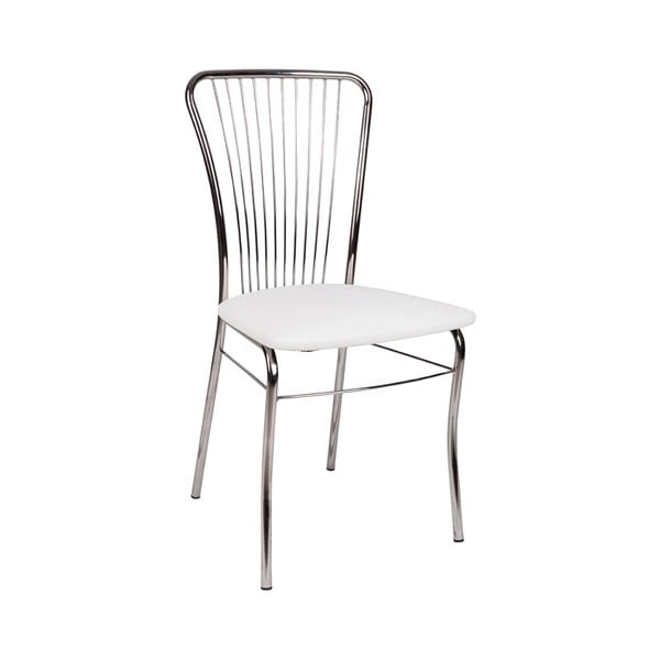 Bijela stolica za blagovanje s presvlakom od eko kože Evergreen House Dinner