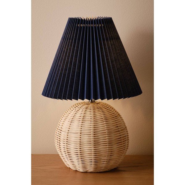 Plava/u prirodnoj boji stolna lampa od ratana (visina 36 cm) Sisal – Jotex-image-1