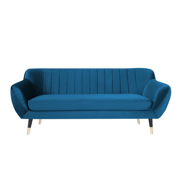 Plava sofa s crnim nogama Mazzini Sofas Benito, 188 cm