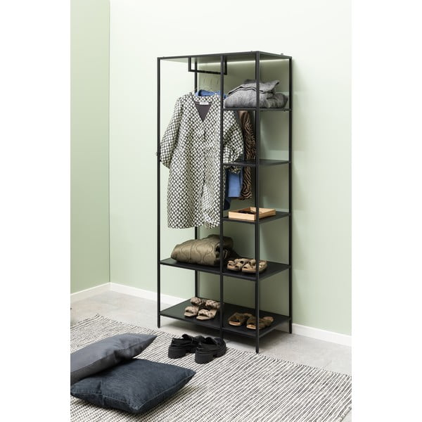 Crni otvoreni ormar 80x185 cm Newcastle – Actona-image-1