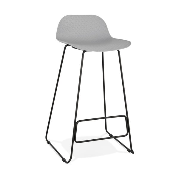 Sive bar stolica s crnim nogama Kokoon stkada, sedam visine 76 cm