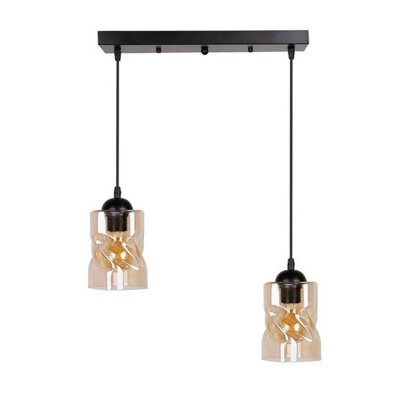 Crna visilica sa staklenim sjenilom 10x44 cm Felis - Candellux Lighting-image-3