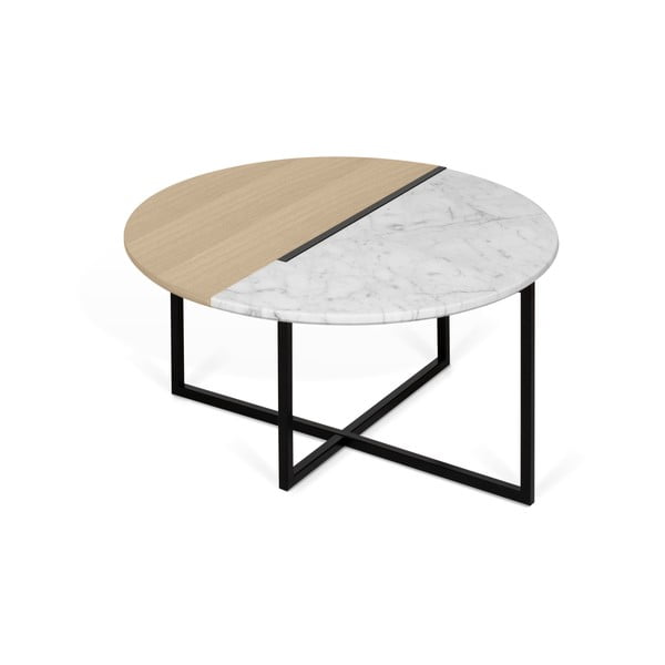 Okrugli stolić s pločom u dekoru hrasta ø 80 cm Sonata - TemaHome-image-1