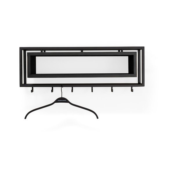 Crna zidna vješalica od punog hrasta s policom 78 cm School – Spinder Design-image-2