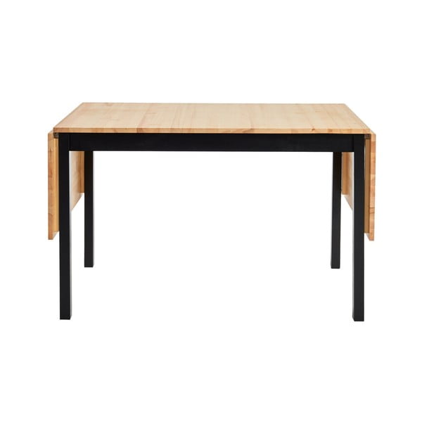 Sklopivi blagovaonski stol od borovine s crnom konstrukcijom Bonami Essentials Brisbane, 120 (200) x 70 cm-image-1