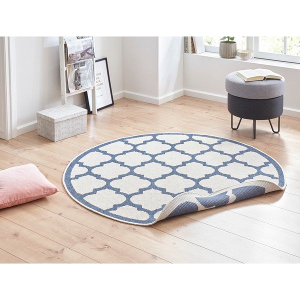 Plavo-krem vanjski tepih NORTHRUGS Palermo, ⌀ 200 cm-image-1