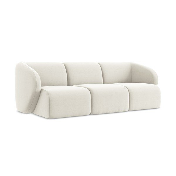 Bež baršunasti sofa 244 cm Lani – Makamii-image-1