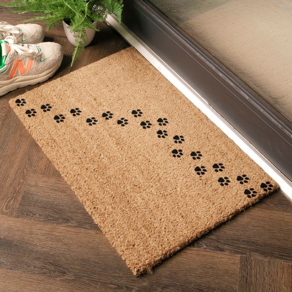 Otirač od kokosovih vlakana 40x60 cm Paw Prints – Artsy Doormats-image-1