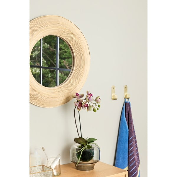 Zidno ogledalo s okvirom od bambusa ø 60 cm Blush – Hübsch-image-1