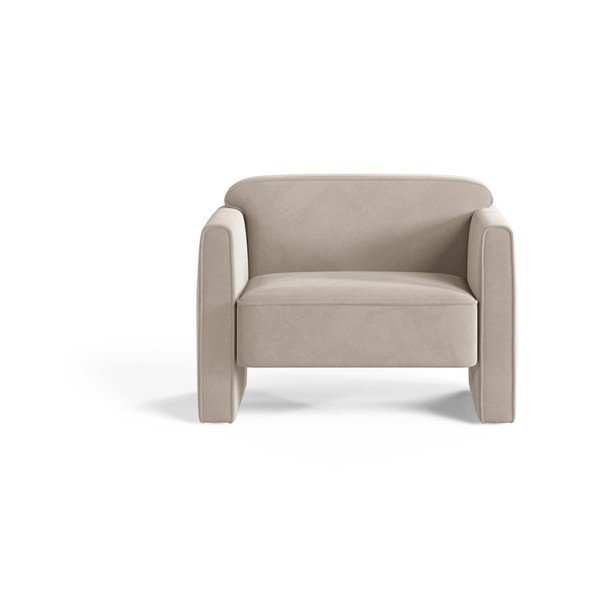 Bež baršunasti fotelja Abby – Micadoni -image-1