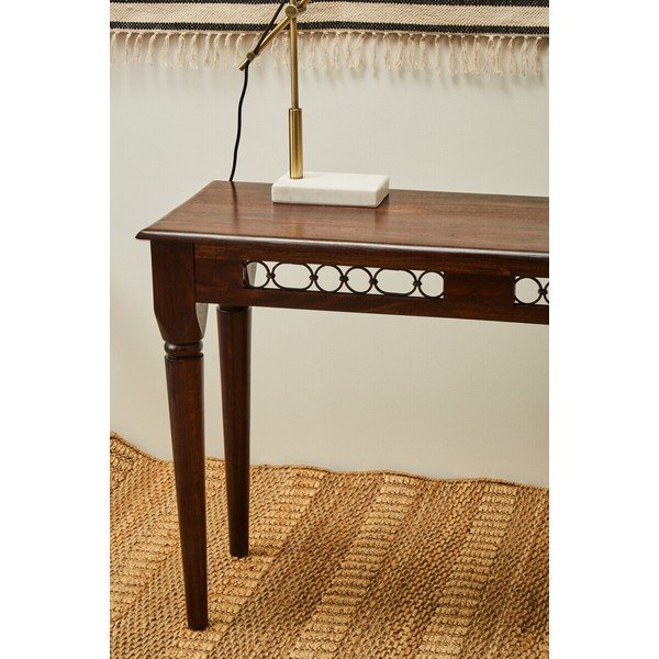 Pomoćni stol od masivnog ružinog drveta u tamnoj prirodnoj boji 45x120 cm Srina – Premier Housewares-image-3
