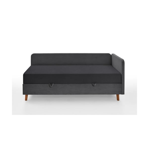 Tamno sivi tapecirani krevet s prostorom za pohranu 90x200 cm Cabana – Meise Möbel-image-3