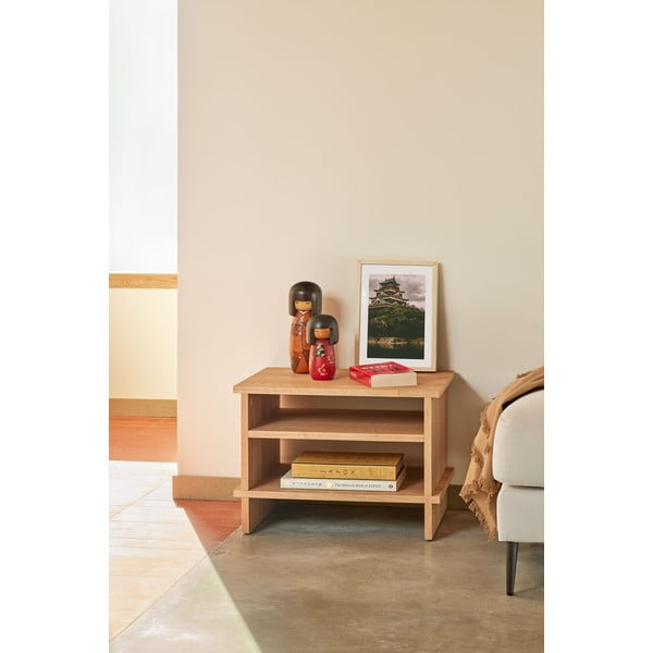 Noćni ormarić u dekoru hrasta u prirodnoj boji Inari – Teulat-image-1