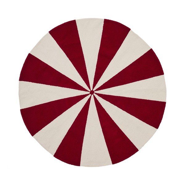Crveni/bijeli dječji tepih od mješavine pamuka ø100 cm Wirla – Kave Home