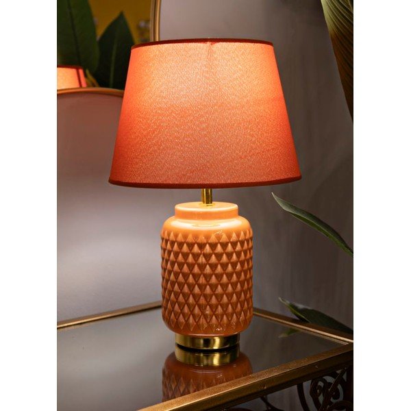 Narančasta stolna lampa keramička s tekstilnim sjenilom (visina 44 cm) – Mauro Ferretti-image-1