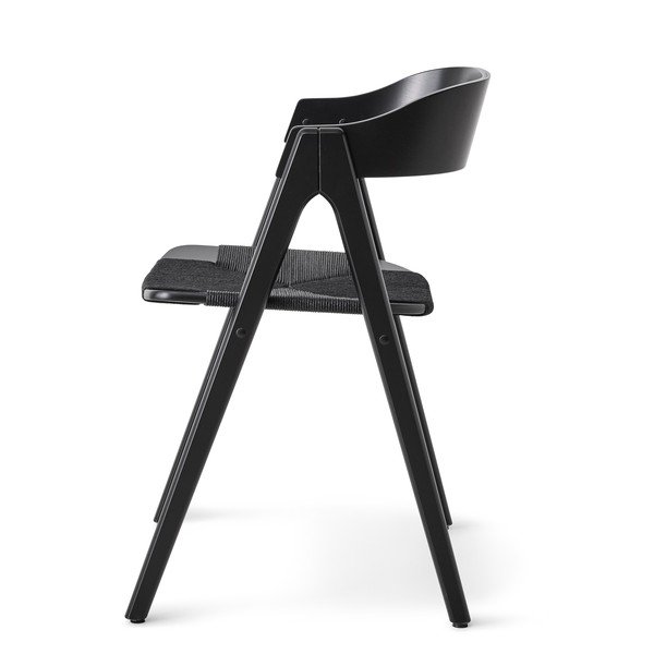 Crna blagovaonska stolica od bukovog drveta sa sjedištem od crnog ratana Findahl by Hammel Mette-image-1