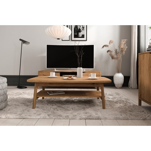 Stolić za kavu od punog hrasta u prirodnoj boji 70x110 cm Twig – The Beds-image-1