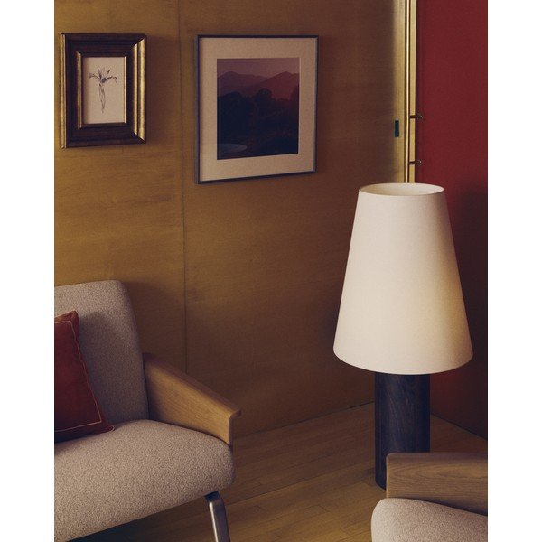 Bijela/u tamnoj prirodnoj boji stojeća svjetiljka s tekstilnim sjenilom (visina 110 cm) Marga – Kave Home-image-3