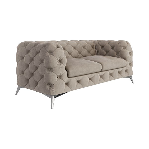 Sivo-bež baršunasti sofa 185 cm Chelsea – Ropez-image-2
