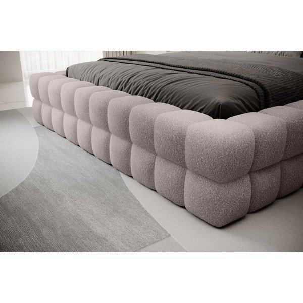 Svijetlo ružičasti tapecirani bračni krevet s prostorom za odlaganje s podnicom 160x200 cm Dizzle – ELTAP-image-3