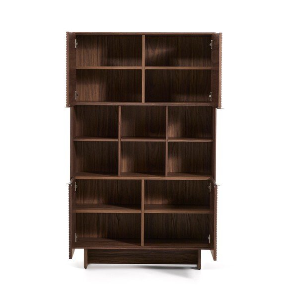 Tamno smeđi ormarić u dekoru oraha 100x163x40 cm Norlen – Kave Home-image-2