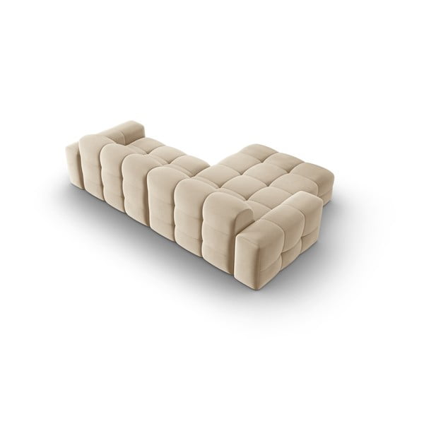 Bež baršunasta kutna garnitura (lijevi kut) Kendal - Micadoni Home-image-4