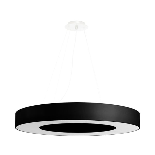 Crna viseća svjetiljka s tekstilnim sjenilom ø 70 cm Galata Slim – Nice Lamps