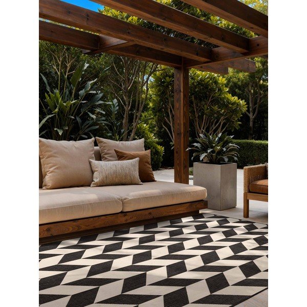 Crni/krem unutarnji i vanjski tepih 120x170 cm Haringey Terrick – Ted Baker-image-2