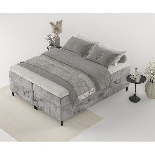 Tamno sivi boxspring krevet s prostorom za pohranu 180x200 cm Araya – Maison de Rêve-image-1