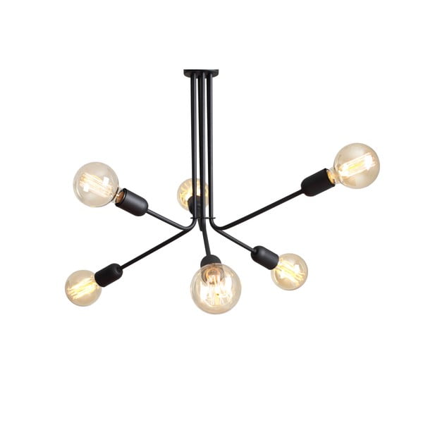 Crna viseća svjetiljka sa 6 žarulja CustomForm Vanwerk Duo