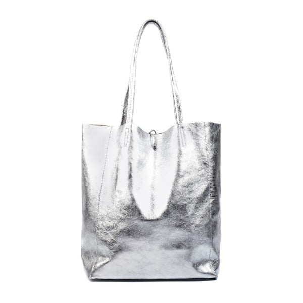 Kožna torbica u srebrnoj boji Carla Ferreri Stormer