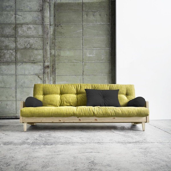 Sofa na razvlačenje Karup India Natural / Avocado Green / Tamno siva-image-1