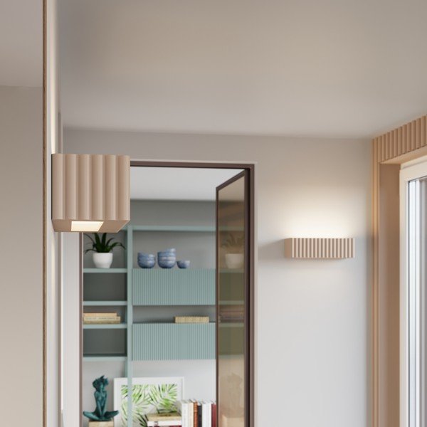 Smeđe-siva zidna lampa keramička Rivena – Sollux-image-4